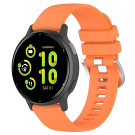 Fit for Garmin Vivoactive 6 Watch Bands Women Men, 20mm Adjustable Sport Soft Silicone Replacement Bands Straps Wristbands Fit for Garmin Vivoactive 6 Smartwatch (Orange)