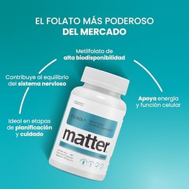 Matter Folixol Suplemento Acido Folico Folato Activo Quatrefolic Mthf Trimetilglicina Apoyo Prenatal Cardiovascular Nervioso Frasco Cápsulas Vegetales