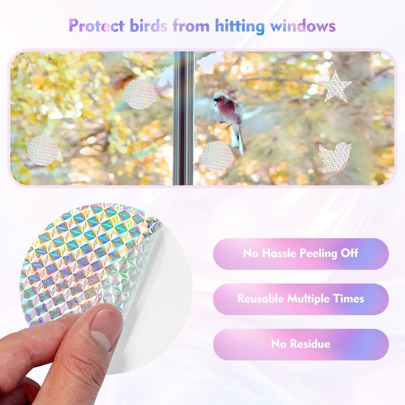20 Pieces Bird Window Strike Prevention Decals, Bird Decals for