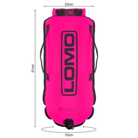 Lomo Roll Top Dry Bag Swimming Tow Float - Pink