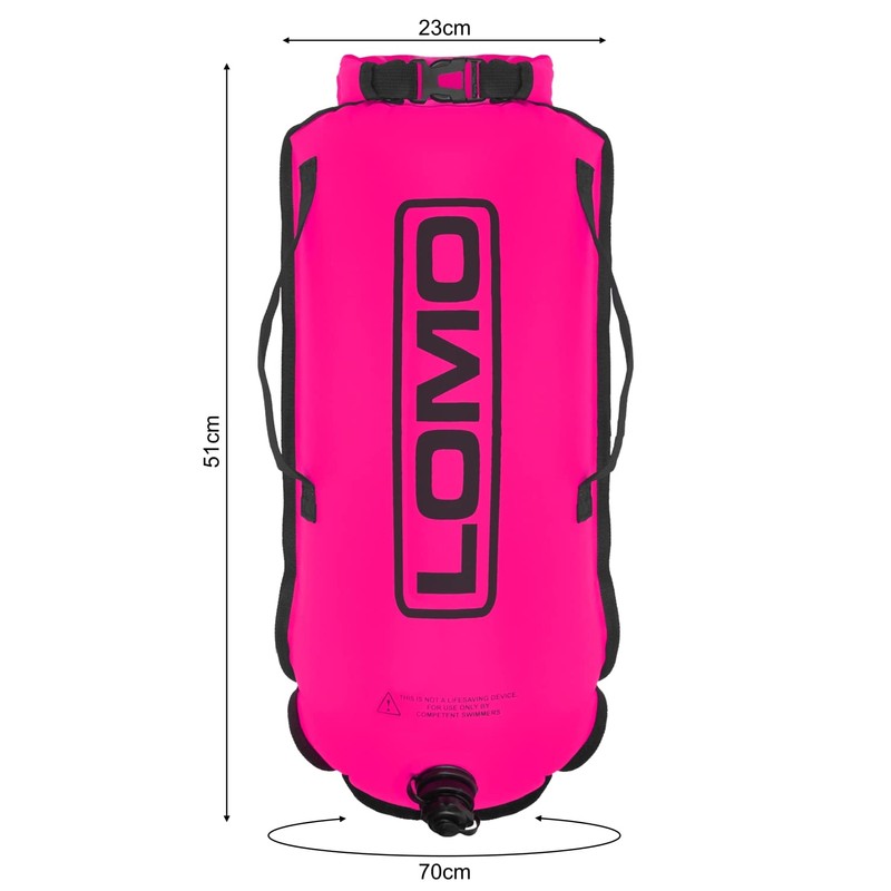 Lomo Roll Top Dry Bag Swimming Tow Float - Pink