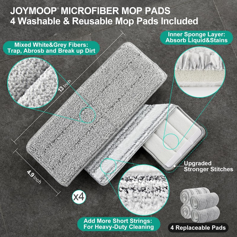 JOYMOOP Mop and Bucket with Wringer Set, Hands Free Flat