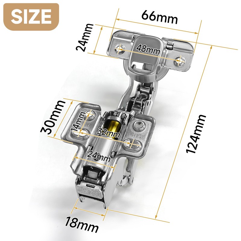 AOLISHENG 175 Degree Inset Cabinet Hinges Soft Close, 35mm Kitchen