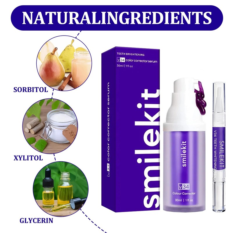Colour Corrector Serum Hi Smile Purple Toothpaste 2 Pieces White