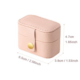 Mini Ring Storage Box Organizer Travel Jewelry Box, Small Portable Jewelry Case, Practical Travel Gift for Women, Pink