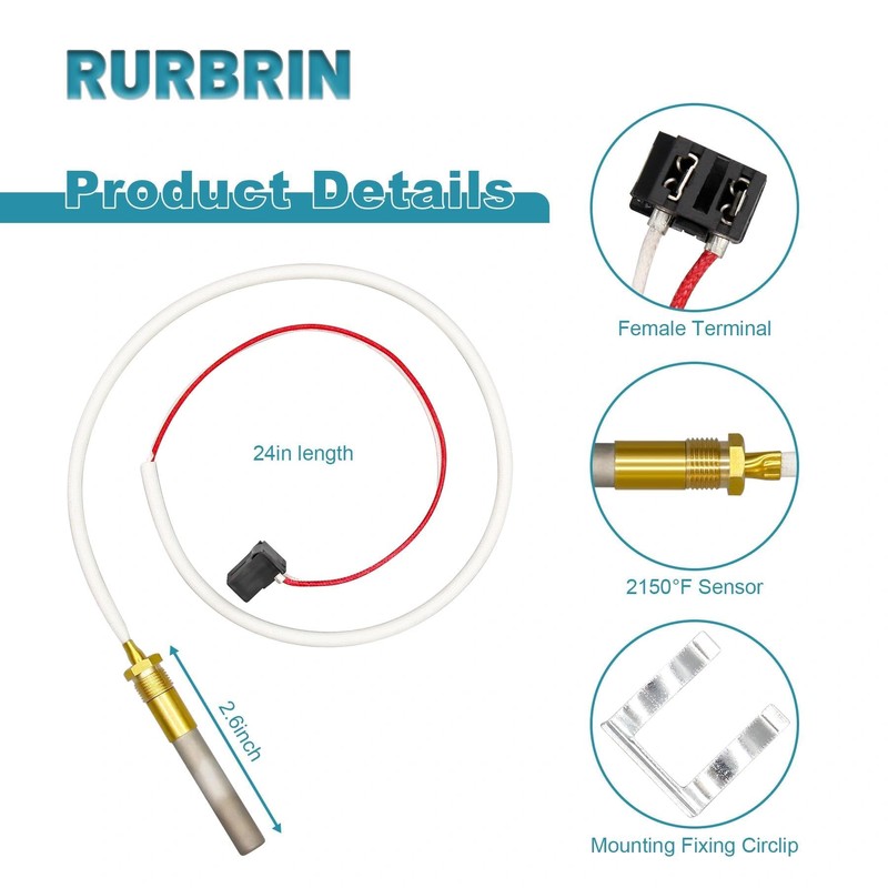 RURBRIN LP Thermopile Senor SP20824 for Water Heater Compatible with