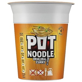 Pot Noodle Original Curry Flavour - 90g - Pack of 4 (90g x 4) by Pot