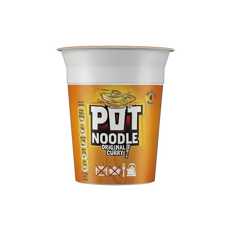 Pot Noodle Original Curry Flavour - 90g - Pack of