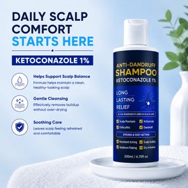 Ketoconazole 1% Anti-Dandruff Shampoo Itchy Scalp Flake Control 200ml