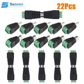 senvenelec RCA Connector Kit, RCA Female and Male Kits, AV Screw Connection Audio/Video Connector Adapter, 11 Pairs, Pack of 22