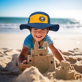 Kids Sun Hat UPF 50+ Quick Dry Foldable Bucket Hat Lightweight Adjustable Safari Fishing Hat for Toddler Boys Girls Outdoor 2-4T Navy Blue