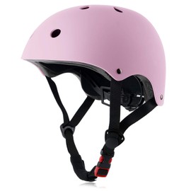 Youth Skateboard Bike Helmet for Girl and Boy, Lightweight Adjustable, Multi-Sport for Bicycle Cycling Skate Scooter (Pink, Medium)