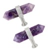TUMBEELLUWA Pack of 2 Amethyst Crystal Points Cabinet Knobs with