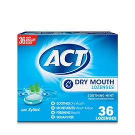 ACT Dry Mouth Lozenges with Xylitol, Soothing Mint, 36 Lozenges