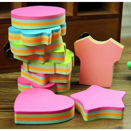 600 Sheet 3 x 3inch Cute Shape Sticky Note Pads Notepads Office Supplies Products Memo Pad Portable Paper Self-Stick Notes (Heart Shape)