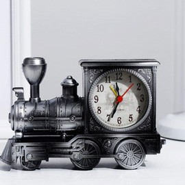 Abaodam wake- up clock train models bedside alarm clock retro alarm clock bedroom alarm clock miniature vehicle Metal Alarm Clock metal models Funny Clock student vintage decorate