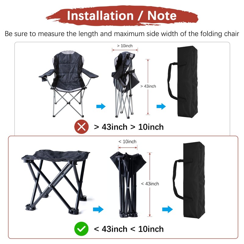TIXIPEM 43IN Camp Chair Replacement Bag [1PCS] - 600D Oxford