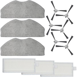 Kit de accesorios de repuesto para aspiradora robot Ropvacnic S1 y Tipdiy G90 con filtros, paños de fregona y cepillos laterales para Betboyles V75s Vipsun Z1 para Prettycare C2 juego de piezas de