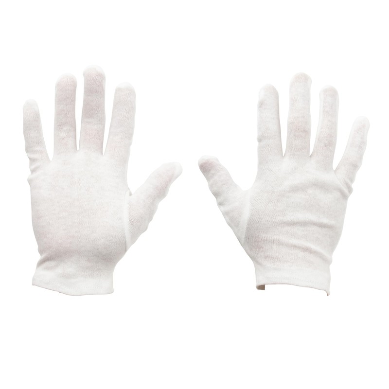 Basic Standard 100% Pure Cotton Gloves, 24 Pairs, White, LL