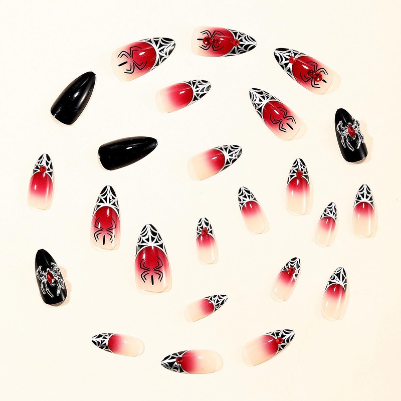 MISUD Press on Nails - Medium Stiletto Glue on Nails