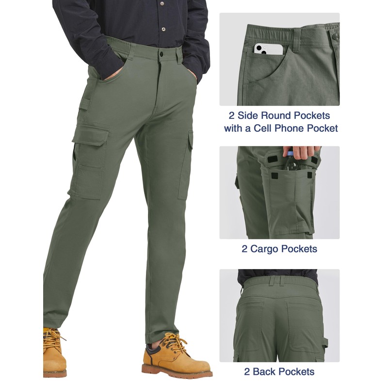 PULI Men's Lightweight Hiking Golf Joggers Pants - 30" Casual