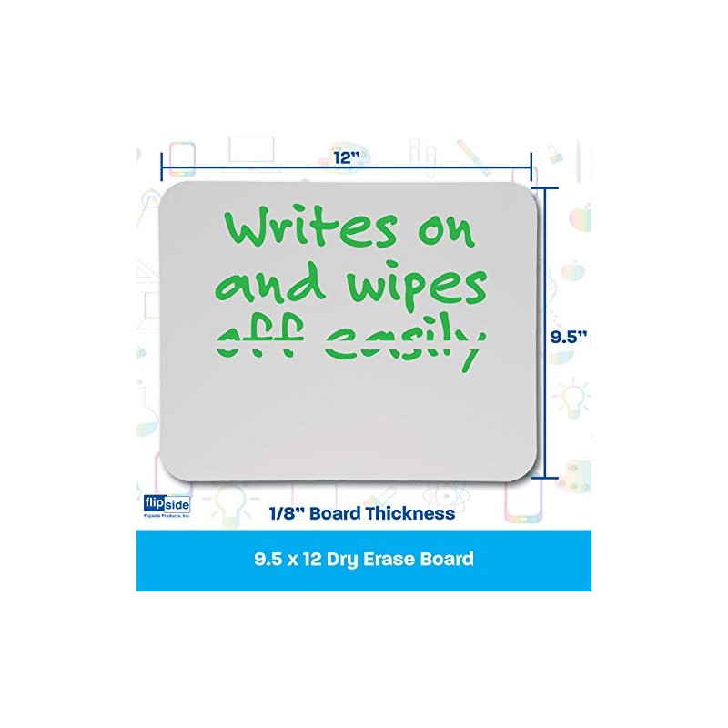 Flipside, FLP10065, Unframed Mini Dry Erase Board, 1 Each,White