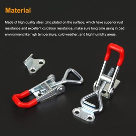 Powlankou 4 Pieces Adjustable Toggle Clamps, Heavy Duty Toggle Latch Clamps, Pull Latches for Doors, Cabinets, Wooden Boxes, 150Kg 330Lbs Holding Capacity with Screws