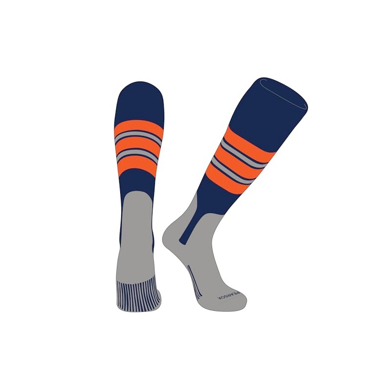 PEAR SOX OTC Baseball Softball Stirrup Socks (E, 7in) Navy,