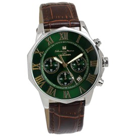 Salvatore Mara Men's Watch, Watch, Green, Chronograph, Water Resistant to 10 ATM, Business, Formal, green, Classic