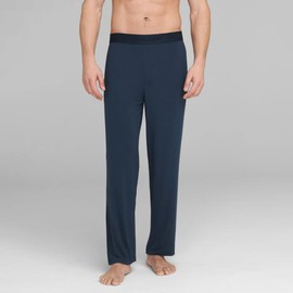 Tommy John Men's Second Skin Pajama Pants, Comfortable Soft with Pockets Sleepwear, Lounge, Yoga, Sweatpants for Men, Elastic Band Pajama Bottoms (Dress Blue, Small)