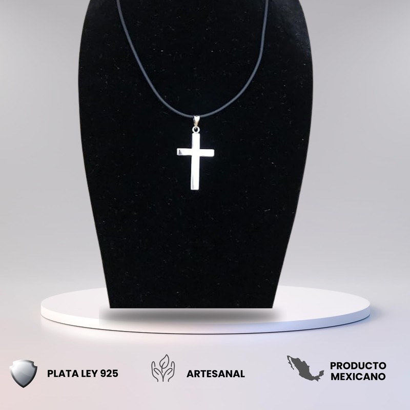 TClaudia, Cruz de Plata 925 Gruesa, collares para mujer y