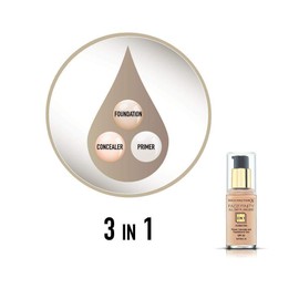 3 x Max Factor Face Finity All Day Flawless 3 in 1 Foundation 30ml - 50 Natural