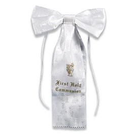 Catholic Gifts & More Satin Brocade First Communion Arm Bows - 8/pk