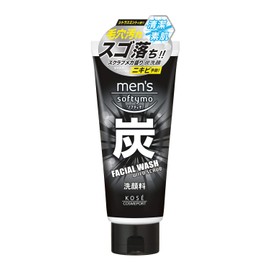 KOSE Men's Softymo Facial Wash (Charcoal) 4.6 oz (130 g)