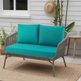 idee-home Outdoor Loveseat Cushions for Patio Furniture, Patio Love Seat Sofa Cushions for Porch Garden Chair, 46" x 26"