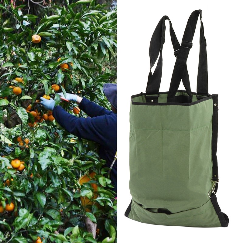 Fruit Picking Bag Green Double Buckle 600D Oxford Cloth Adjustable