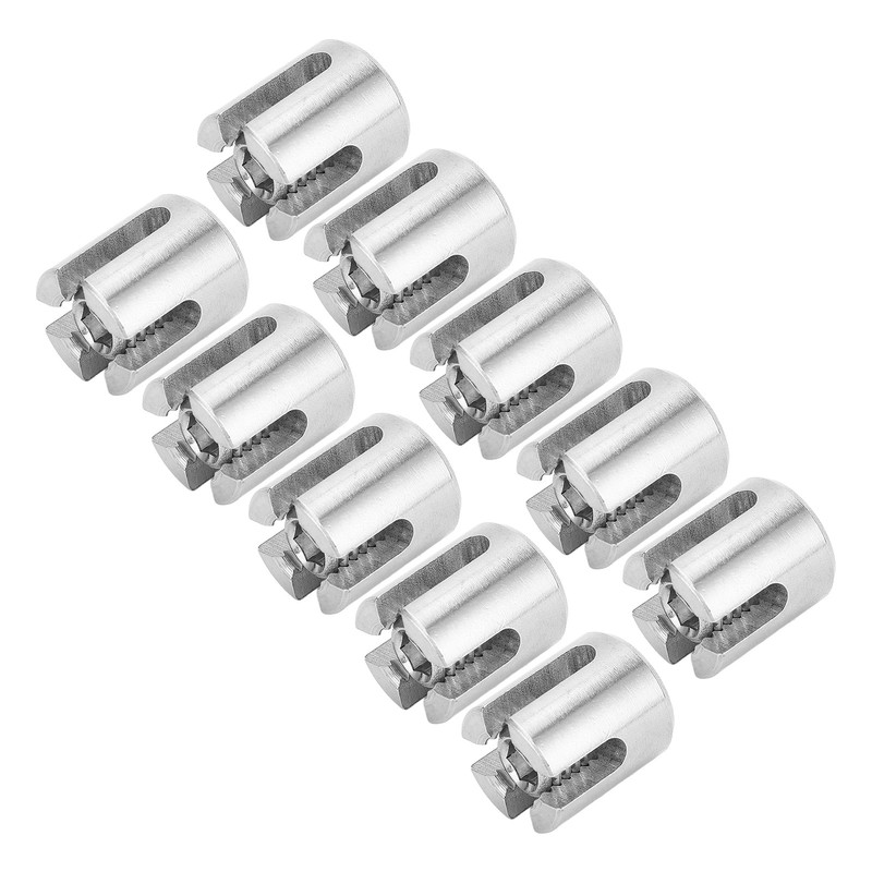 10Pcs Cross Cable Clamp Stainless Steel Wire Railing Clamp Fastener