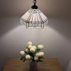 Enjoy Decor Lamps Tiffany Style Hanging Lighting White Hexagon Stained