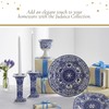 Spode Judaica Sabbath Candlesticks, Set of 2 - Elegant Blue