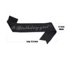 MGJSRNH Birthday Sash for Girl,Black Glitter Satin Silver Rhinestone Sash