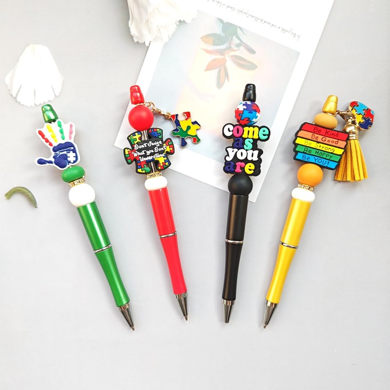 JNwhy Beadable Pens 12 Sets DIY Beaded Ballpoint Pens Making