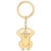 WEVENI Cute Monkey Gifts Stainless Steel Couple Monkeys Keychain Ring