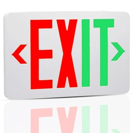 OSTEK Red LED Exit Sign Light - Standard - 90 Minutes Battery Backup, Dual LED Lamp ABS Fire Resistance UL-Listed