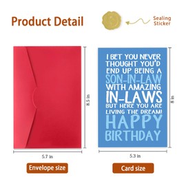 ICOOLYI Funny Son-in-Law Birthday Card from Awesome In-Laws – Humorous and Sarcastic Greeting for Son-in-Law Living the Dream – Happy Birthday Card for Him