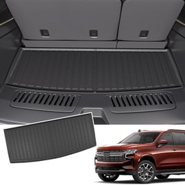 powoq Trunk Mat Compatible with 2021-2024 Chevy Tahoe/GMC Yukon Cargo Liner TPE Cargo Mat Rear Trunk Liner Replacement for 2021 2022 2023 2024 Chevy Tahoe/GMC Yukon Accessories(Trunk Mat)