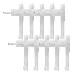 KEL Pack of 10 Ultra Flat Angle Plugs without Earthing, White, Super Flat 2P 230V/6A Plug for Extension and Repair - Extra Flat Angle Plug IP20, Flat Plug, White