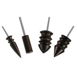 4pcs Leather Burnisher Bits for Rotary Tool, 4 Styles Leather Burnishing Tool Polished Head Ebony Burnishing Tips Machine Accessories for Leather Craft Edges (Style 4)