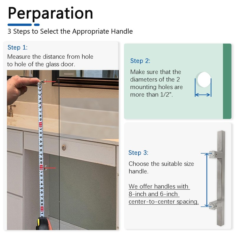 NovaNectar Square Ladder Pull Back-to-Back Handle, 304 Stainless Steel Bathroom