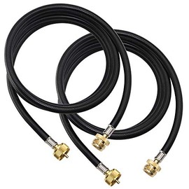 LONGADS 2 Packs 12 FT Propane Torch Extension Hose for Propane Tee Distribution Tree Post, T and Y Connector. 1inch Ã 20 Female Throwaway Cylinder Thread, 1inch Ã 20 Male Connector