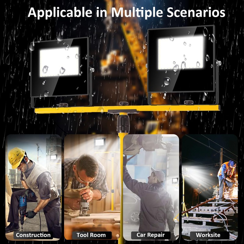 24000 Lumen LED Work Lights with Stand, Floodlight Work Light